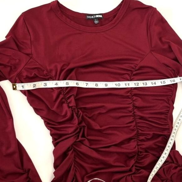 Fashion Nova Dress Large Midi Ruched Body Con Festival Cottage Core Coquette - Picture 6 of 12